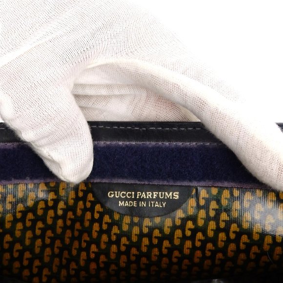 Vintage GUCCI Web Suede Leather Cosmetics Toiletry Bag Italy - Picture 5 of 8